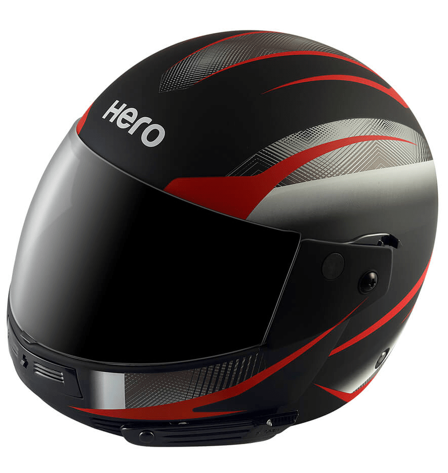 Hero Genuine Helmet Full Face Ninja  |ExtraLarge| Matte Black Red Fluid