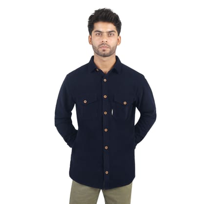 Men's Regular Fit Corduroy Shirt With Elbow Patch