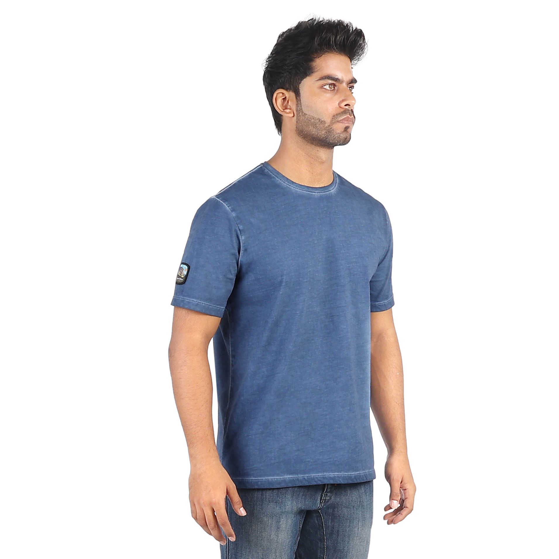 Men's Overdyed Round Neck Cotton T-Shirt