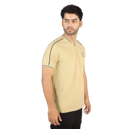 Men's Zip-Up Bomber Neck Polo T-Shirt