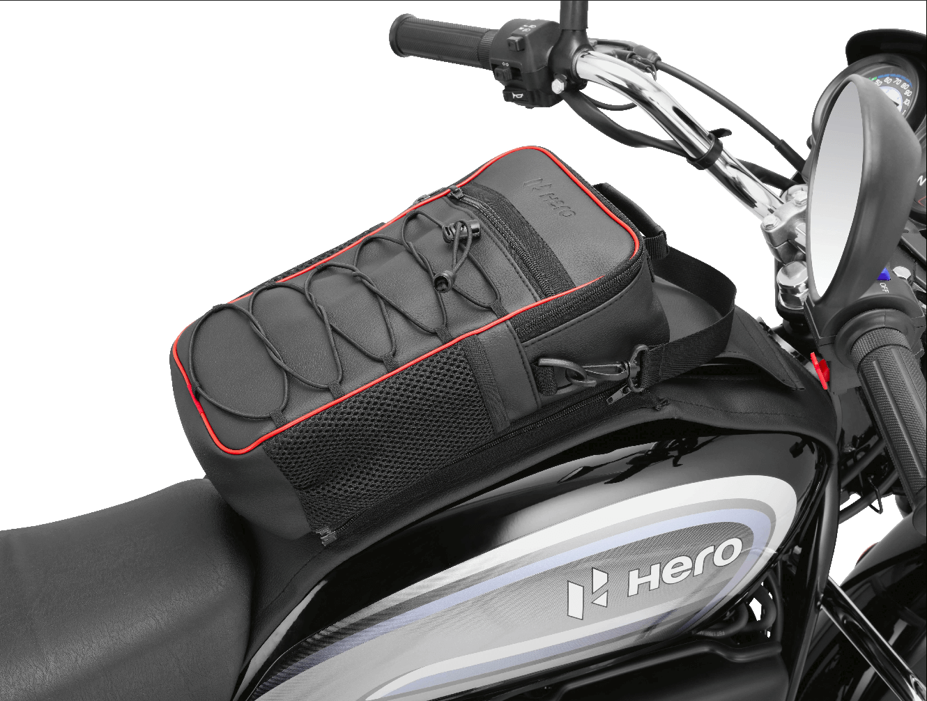 Hero Genuine Convertible Tank Bag for Splendor Plus with High Tensile Strength and Custom Fit-99810AAE311S