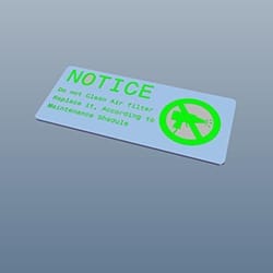LABEL AIR CLEANER ELEMENT NOTICE - Hunk 440| MAVRICK| MAVRICK 440| THUMBSUP THUNDERWHEEL| XPULSE 210LC OBDIIP2 - 87509ACY100S