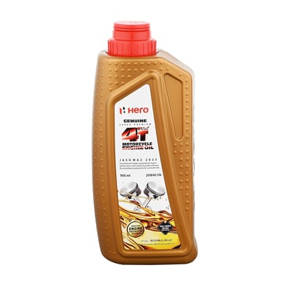 Hero MotoCorp Genuine 4T Plus 20W-40 Engine Oil for Bikes (900 ml) API SN and JASO MA2 Certified| Advanced fuel saving technology| Specially formulated for Hero motorcycles