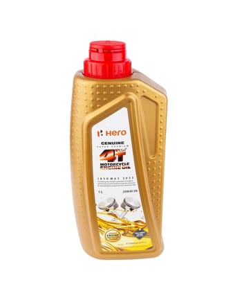 Hero MotoCorp Genuine 4T Plus 20W-40 Engine Oil for Bikes (1000 ml) API SN and JASO MA2 Certified| Advanced fuel saving technology| Specially formulated for Hero motorcycles