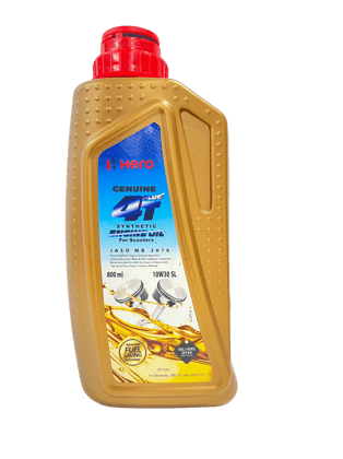 Hero Genuine 4T Plus 10W-30 Synthetic Engine Oil for Scooters (800 ml) API SL & JASO MB Certified