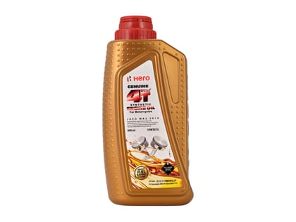 Hero Genuine 4T Plus 10W-30 Synthetic Engine Oil for bikes | API SL and JASO MA2 Certified | Advanced fuel saving technology| Specially formulated for Hero motorcycles