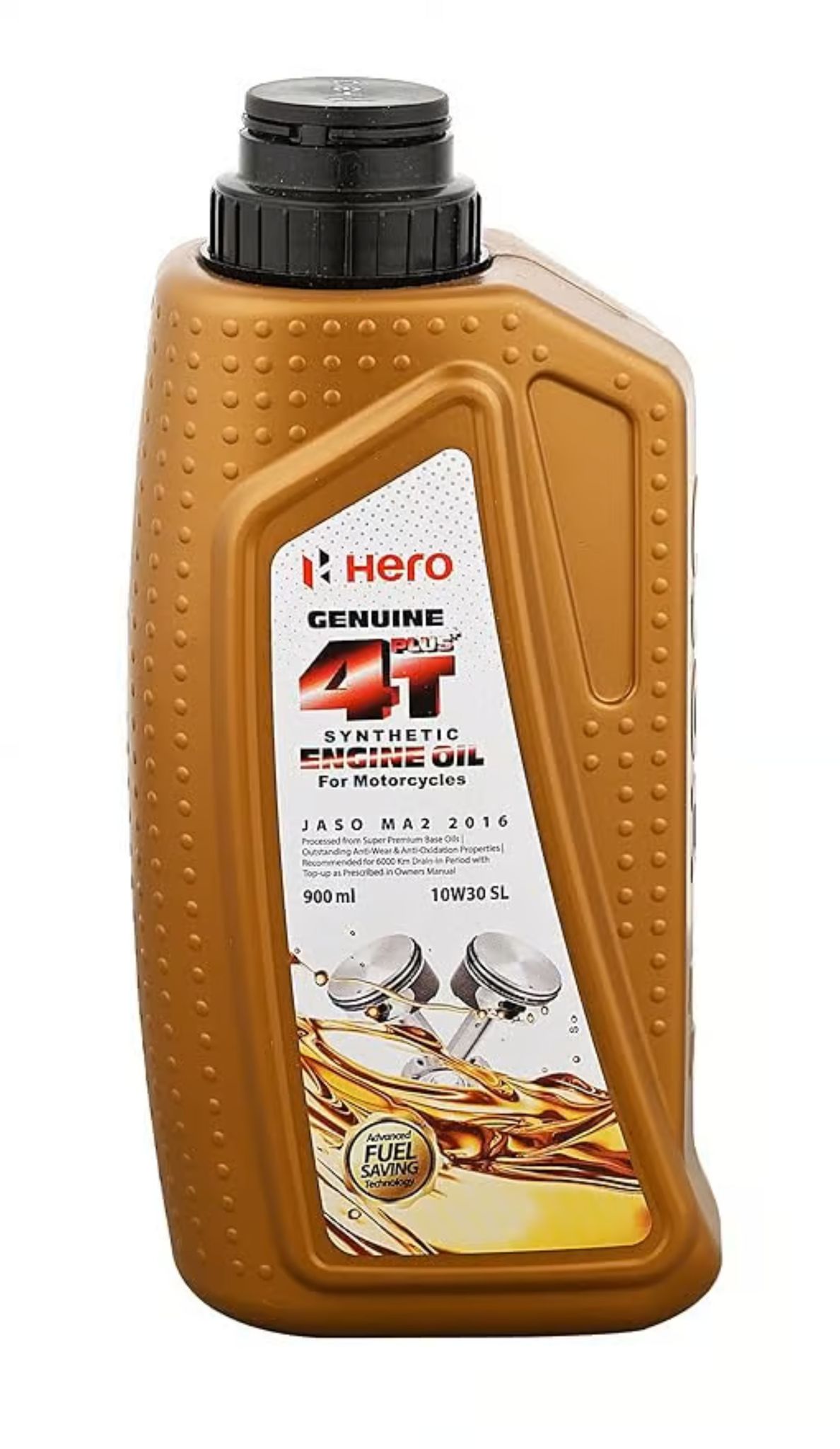 Hero Genuine 4T Plus 10W-30 Synthetic Engine Oil for bikes | API SL and JASO MA2 Certified | Advanced fuel saving technology| Specially formulated for Hero motorcycles