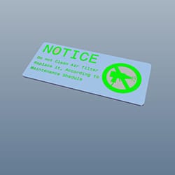 LABEL AIR CLEANER ELEMENT NOTICE - Hunk 440| MAVRICK| MAVRICK 440| THUMBSUP THUNDERWHEEL| XPULSE 210LC OBDIIP2 - 87509ACY100S
