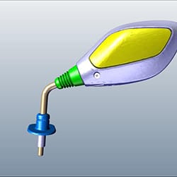 MIRROR ASSEMBLY LEFT SIDE ( Pearl Fadeless White) - Destini 125 | Destini 125 BS6 OBD2 - 88120ABS421AS